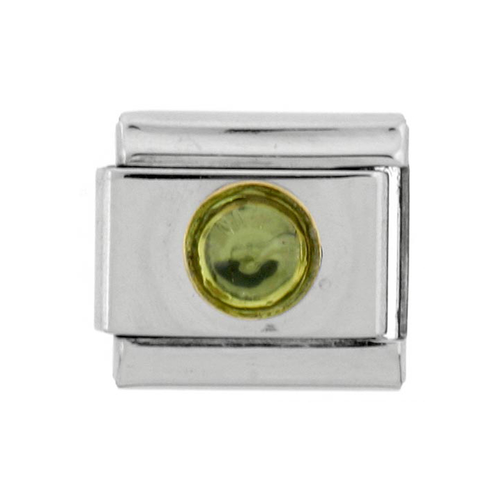 Stainless Steel 18k Gold August Birthstones Charm for Italian Charm Bracelets Stainless Steel 18k Gold August Birthstones Charm for Italian Charm Bracelets