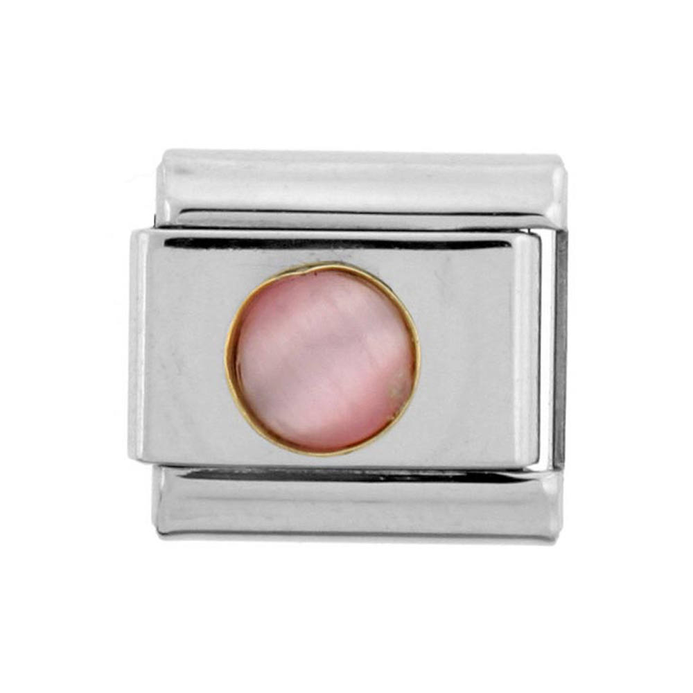 Stainless Steel 18k Gold October Birthstones Charm for Italian Charm Bracelets Stainless Steel 18k Gold October Birthstones Charm for Italian Charm Bracelets