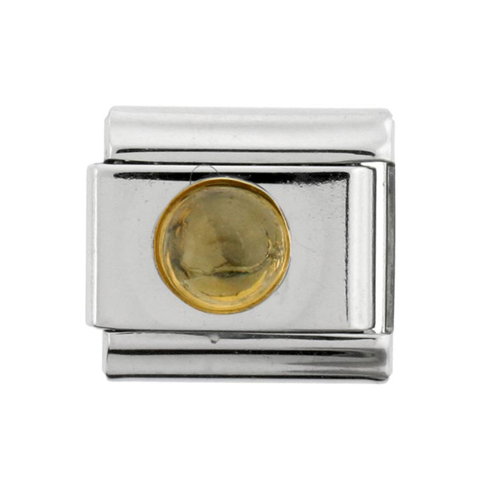 Stainless Steel 18k Gold November Birthstones Charm for Italian Charm Bracelets Stainless Steel 18k Gold November Birthstones Charm for Italian Charm Bracelets