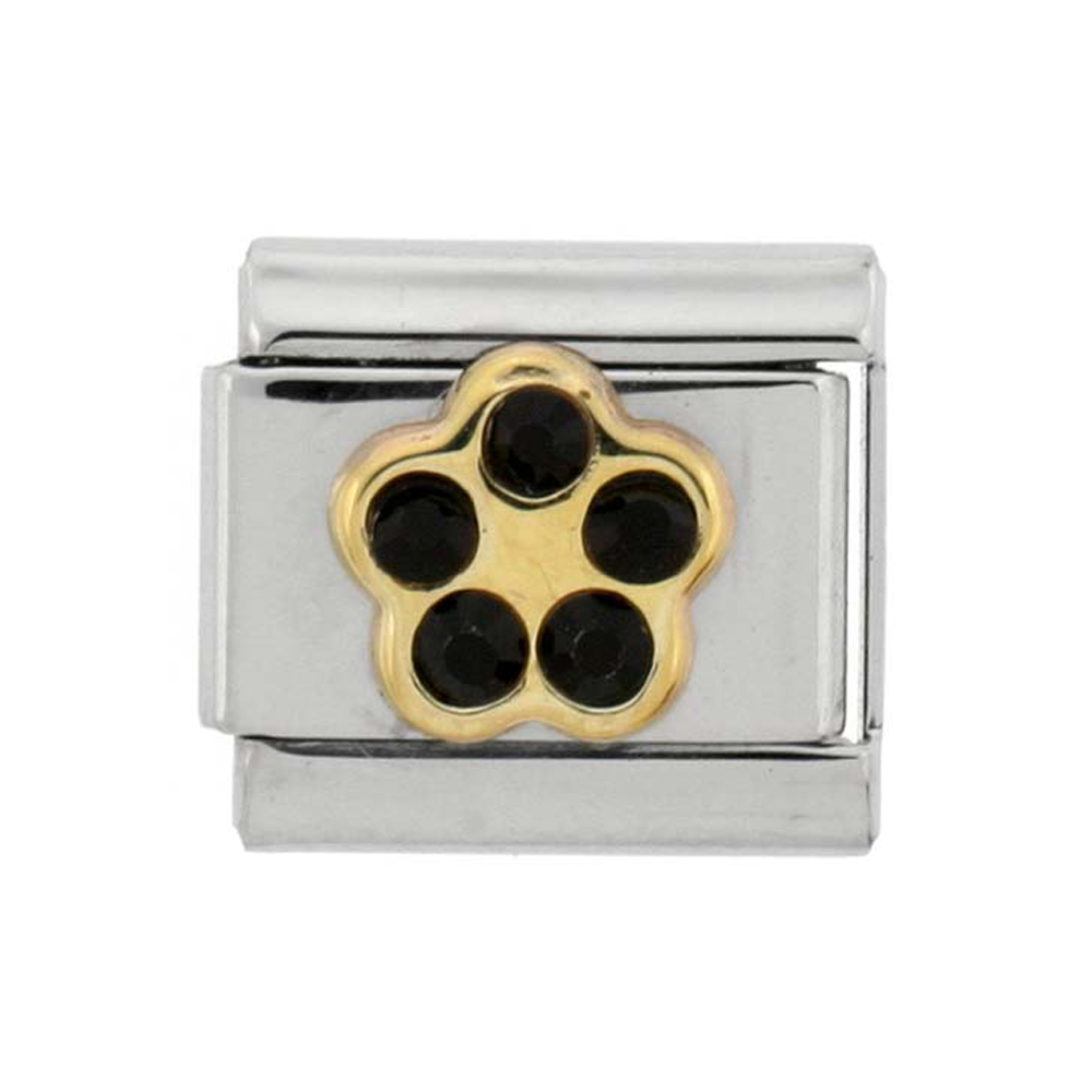 Stainless Steel 18k Gold January Birthstones Charm for Italian Charm Bracelets 5 Stone Stainless Steel 18k Gold January Birthstones Charm for Italian Charm Bracelets 5 Stone