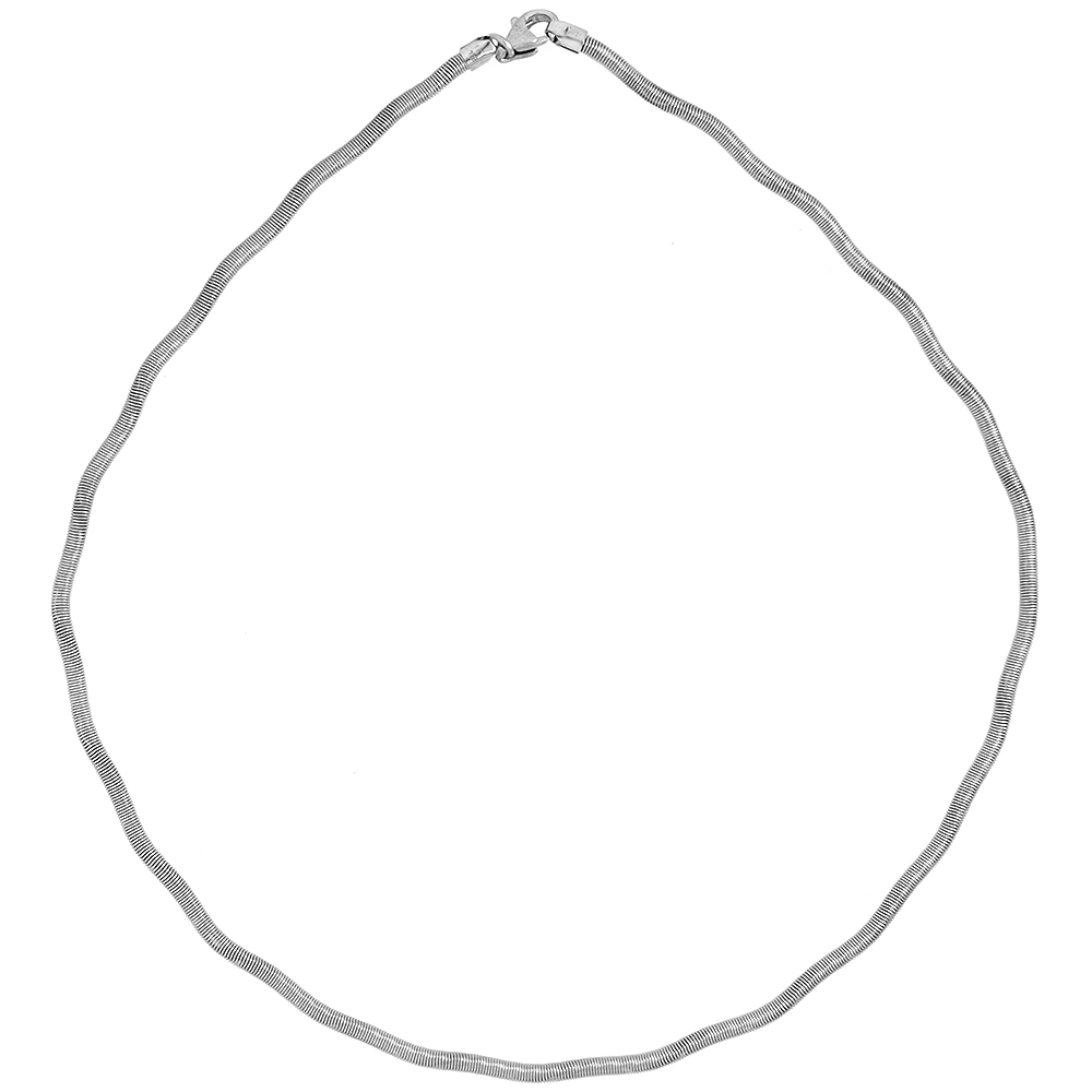 Stainless Steel Twisted Mesh Necklace for Women 4-6 mm wide, 18 inch