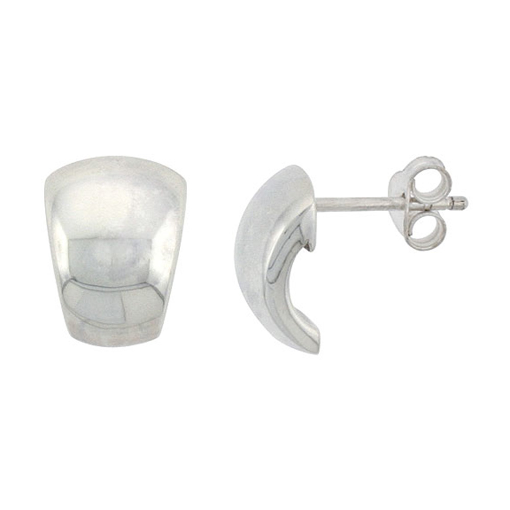 Sterling Silver Tapered Post Earrings 1/2 inch wide