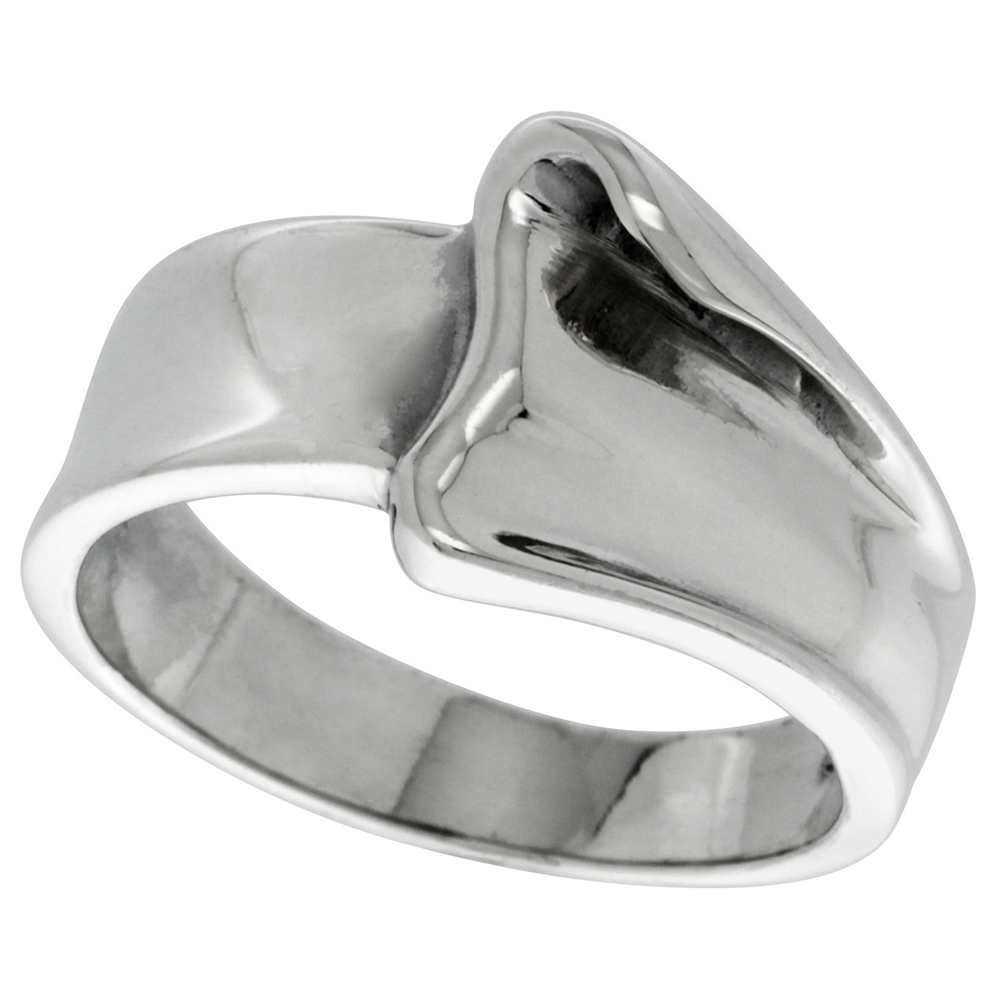 Sterling Silver Freeform Dome Ring 1/2 inch wide sizes 5 - 13