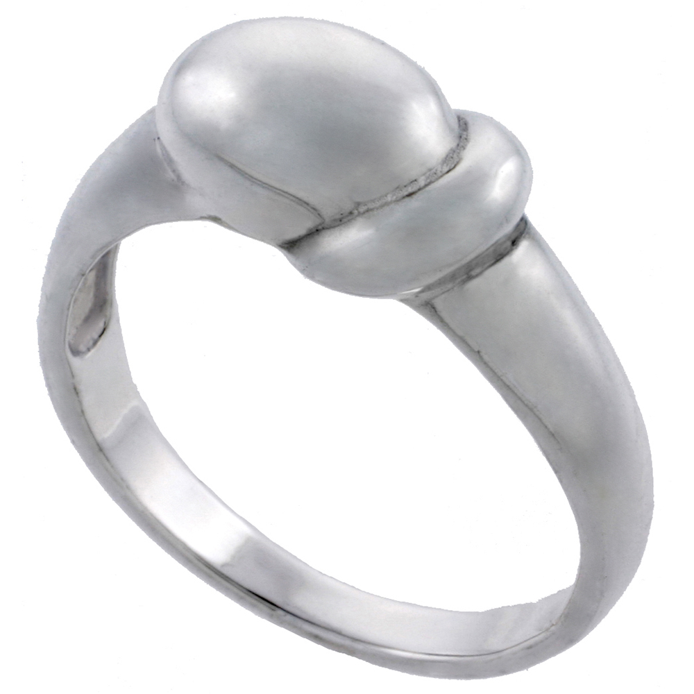 Sterling Silver Freeform Bead Ring 5/16 inch wide sizes 5 - 12
