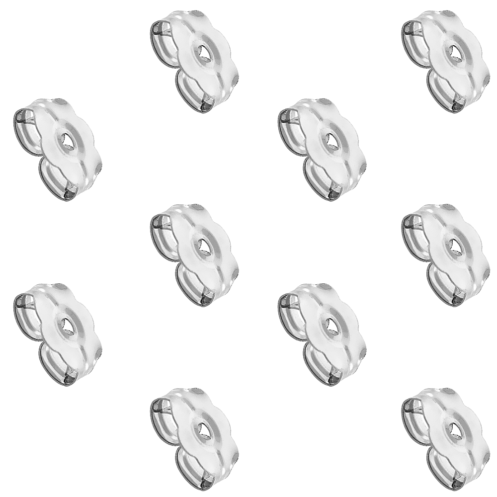 Small 14k White Gold Earring Backs for Light Post Earrings 10 pieces