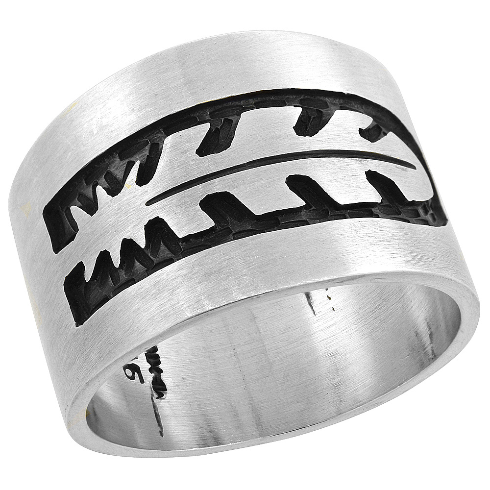 Sterling Silver Native American Symbol of Gifts from the Sky Feather Ring for Men sizes 8-13