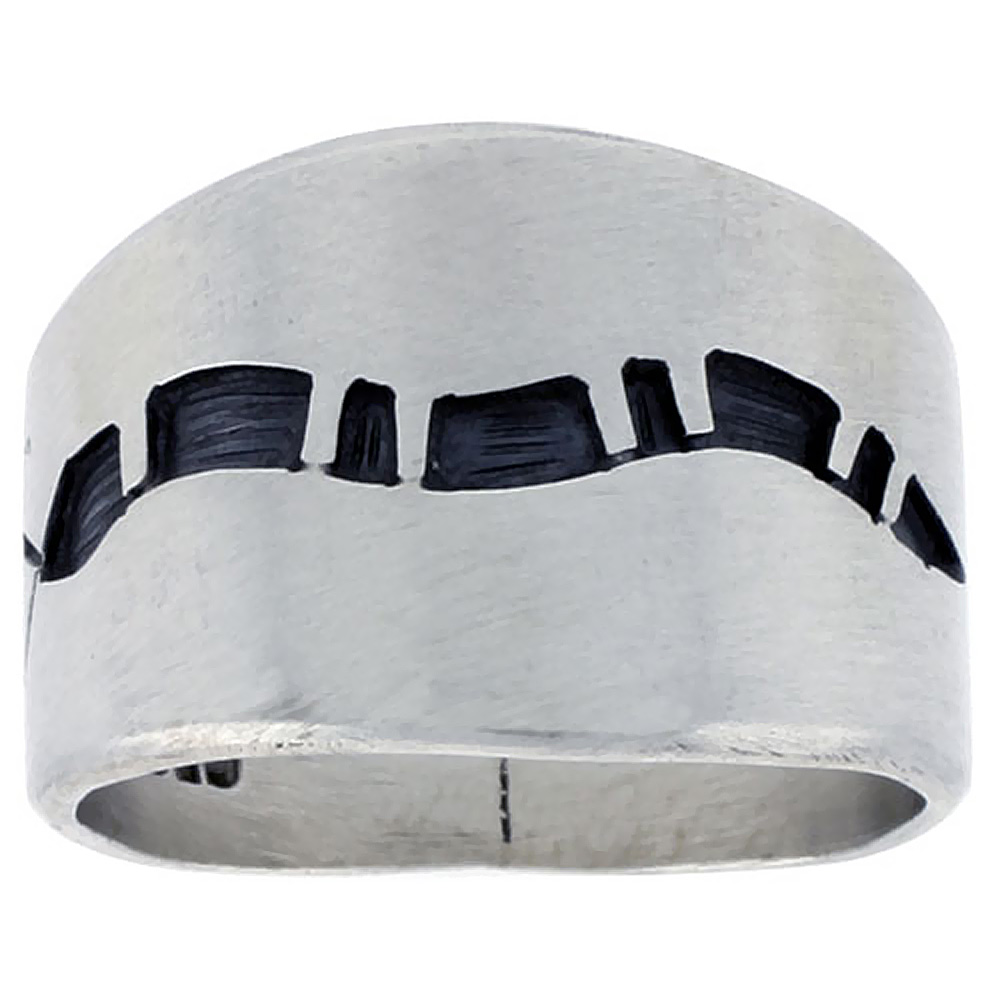 Sterling Silver Native American Danger of Nature Symbol Snake Ring for Men sizes 8-13
