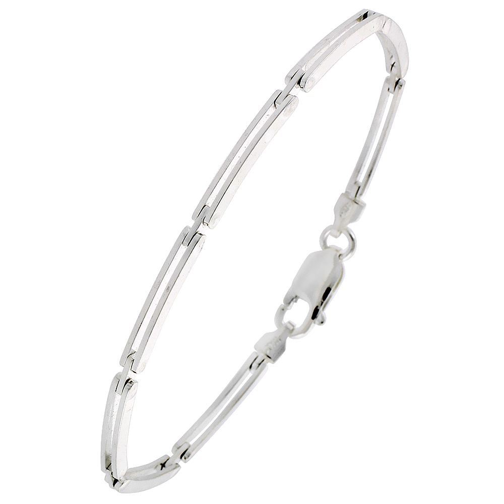 Sterling Silver Italian Binario ( BAR ) Bracelet 7" and 8"