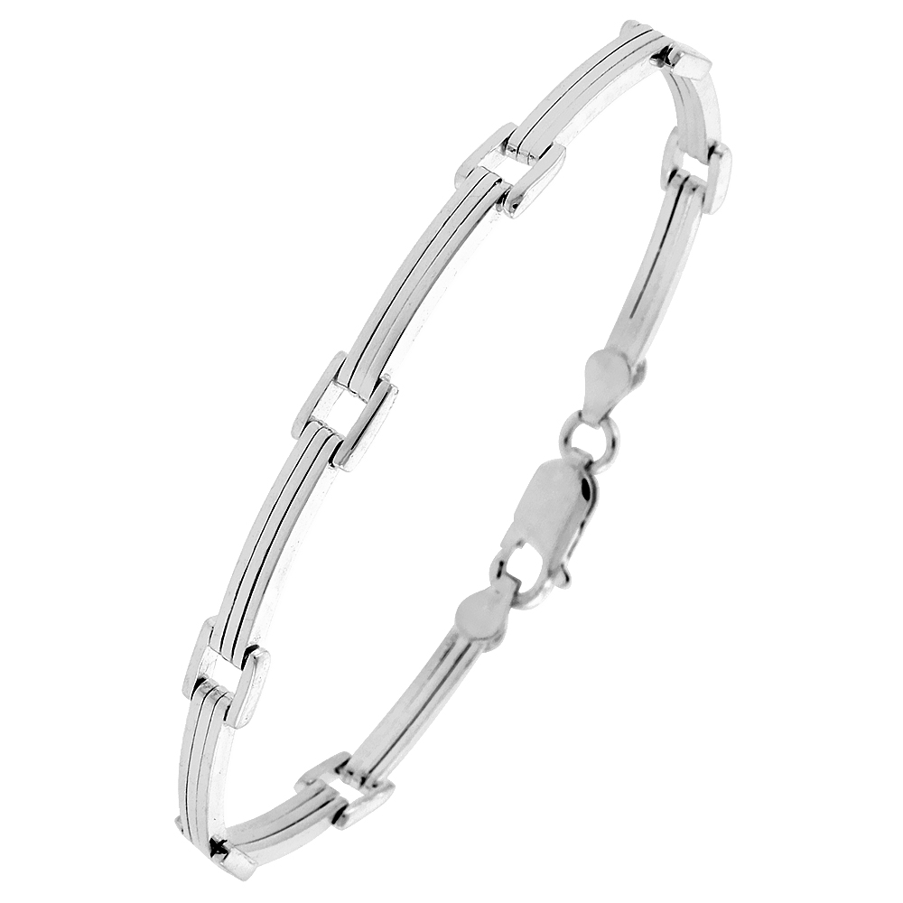 Sterling Silver Italian Binario ( BAR ) Bracelet 7" and 8"
