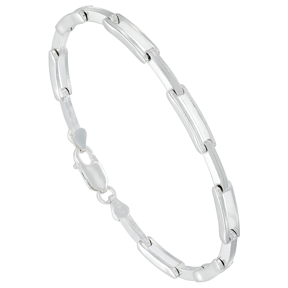 Sterling Silver Italian Binario ( BAR ) Bracelet 7" and 8"