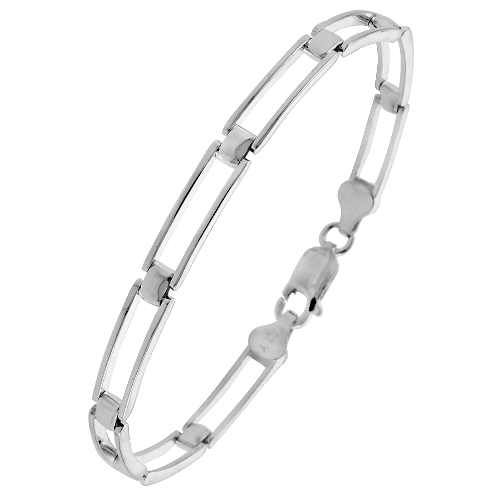 Sterling Silver Italian Binario ( BAR ) Bracelet 7" and 8"