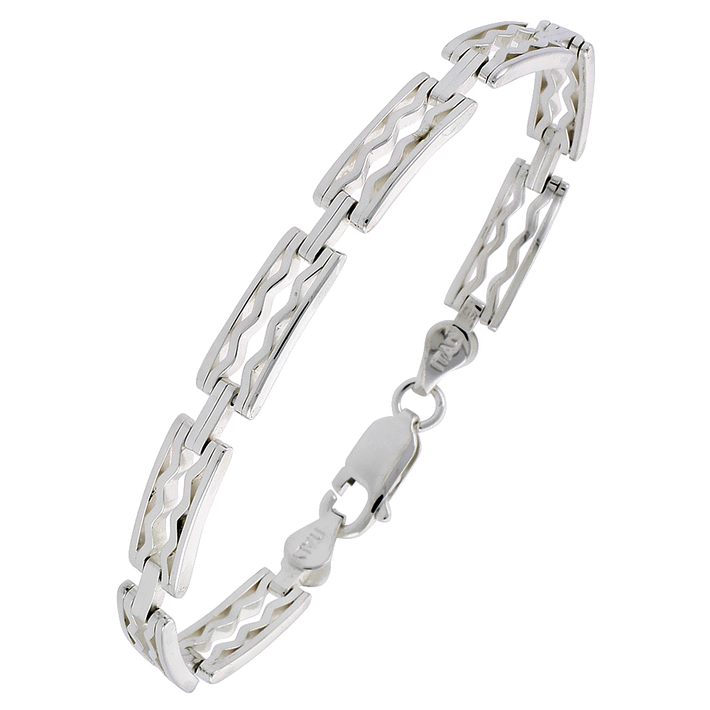 Sterling Silver Italian Binario ( BAR ) Bracelet 7" and 8"