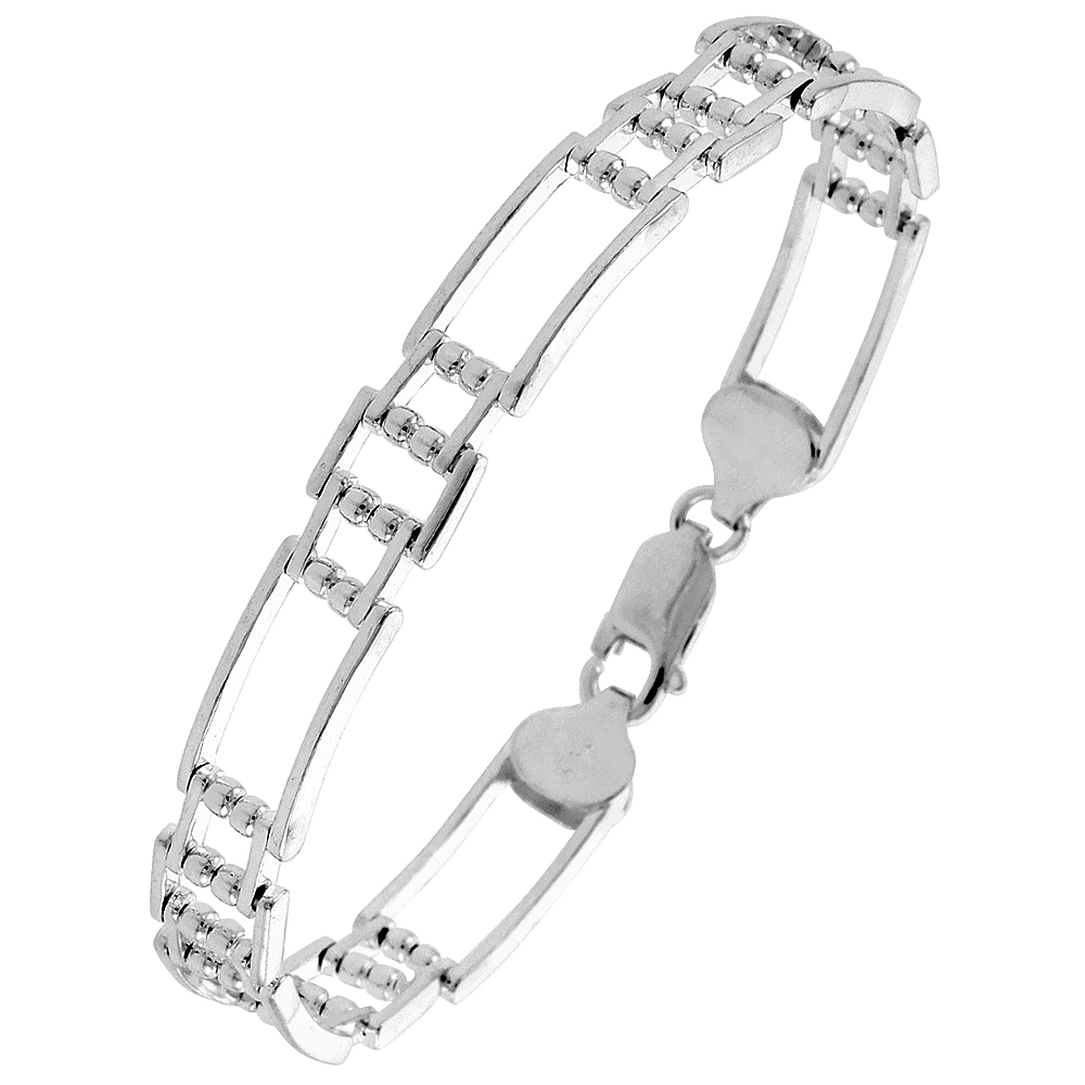 Sterling Silver Italian Binario ( BAR ) Bracelet 7" and 8"