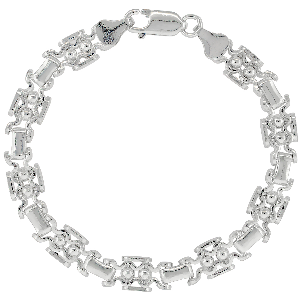 Sterling Silver Italian Binario ( BAR ) Bracelet 7" and 8"