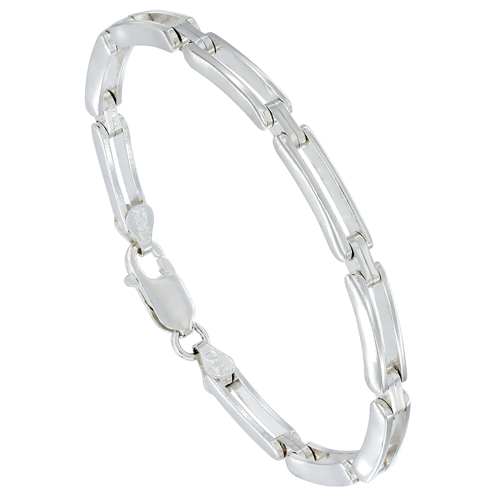 Sterling Silver Italian Binario ( BAR ) Bracelet 7" and 8"