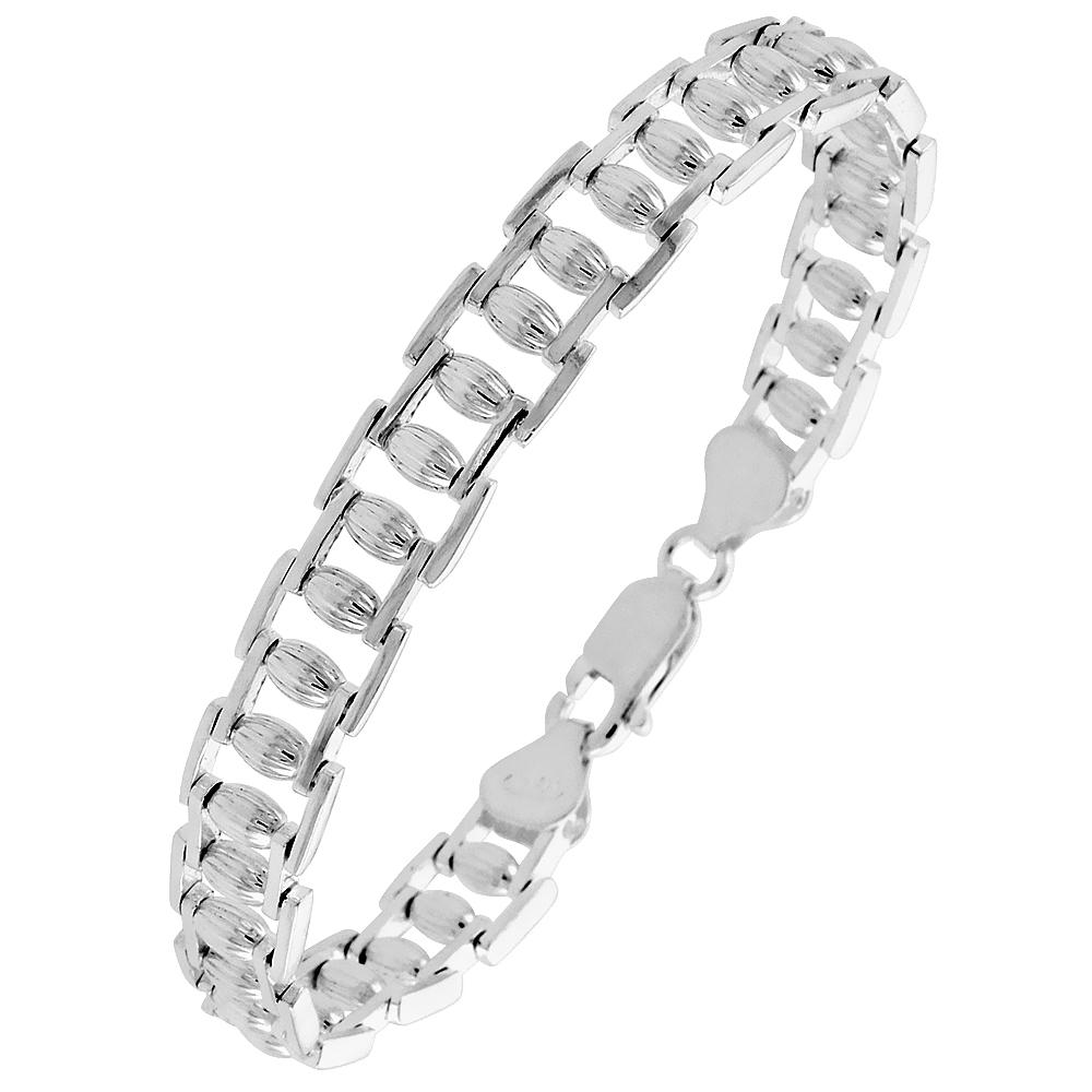 Sterling Silver Italian Binario ( BAR ) Bracelet 7" and 8"