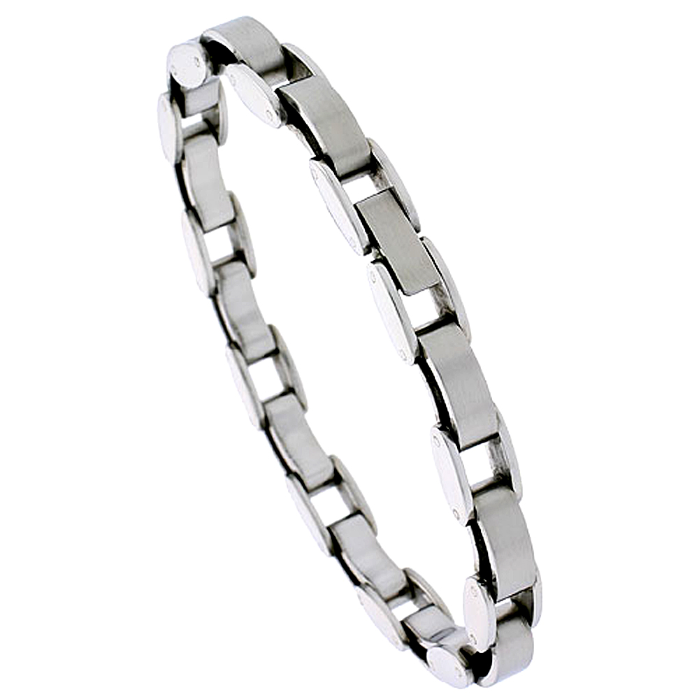 Stainless Steel Fancy Link Bracelet for Women, 7.5 inches Stainless Steel Fancy Link Bracelet for Women, 7.5 inches