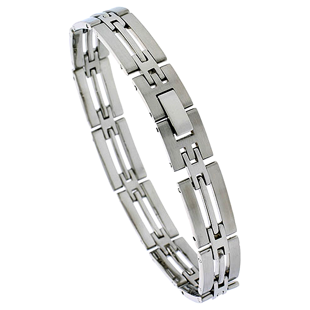 Stainless Steel Bar Bracelet For Men, 8 inch long Stainless Steel Bar Bracelet For Men, 8 inch long
