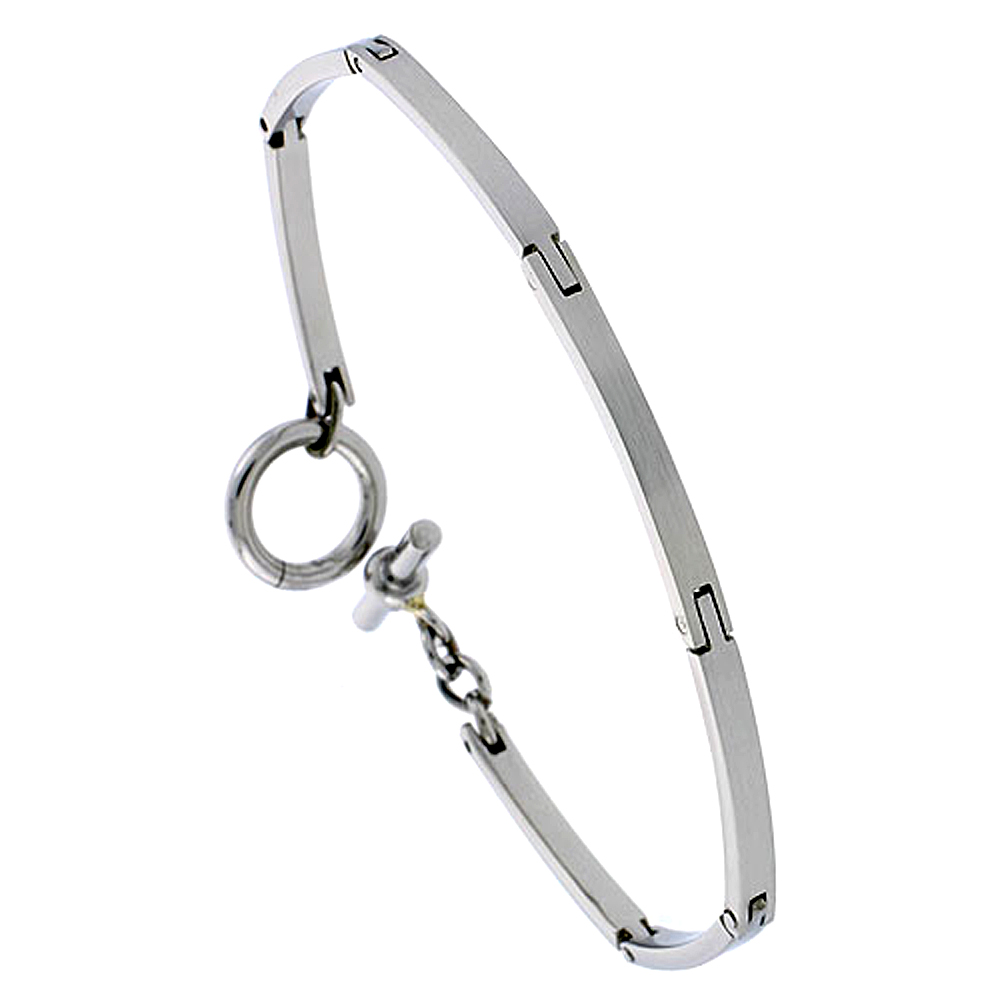 Stainless Steel Toggle Clasp Bracelet for Women, 7 inches Stainless Steel Toggle Clasp Bracelet for Women, 7 inches