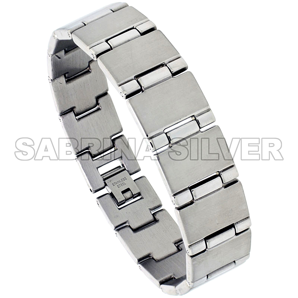 Stainless Steel Bar Bracelet For Men, 5/8 inch wide, 8 inch Stainless Steel Bar Bracelet For Men, 5/8 inch wide, 8 inch