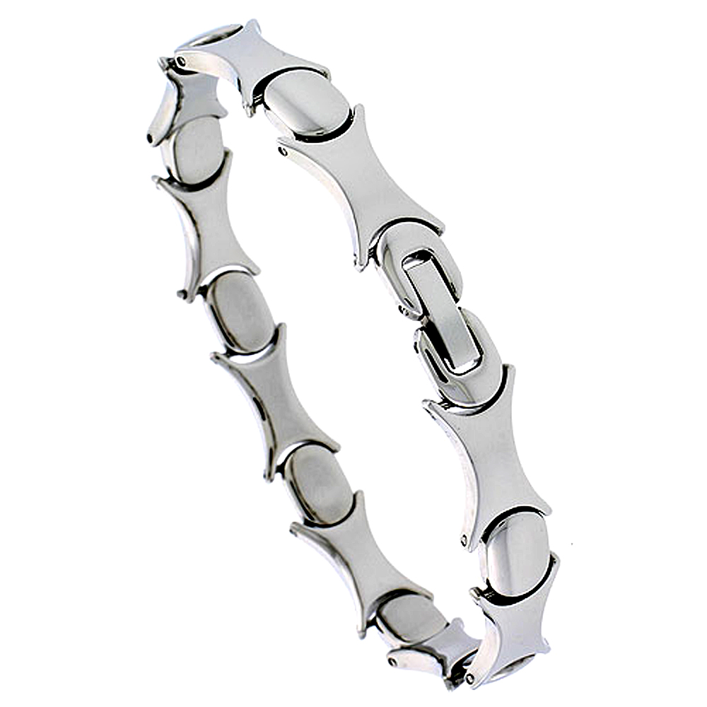 Stainless Steel Hugs & Kisses Bracelet for Women, 7.5 inch long