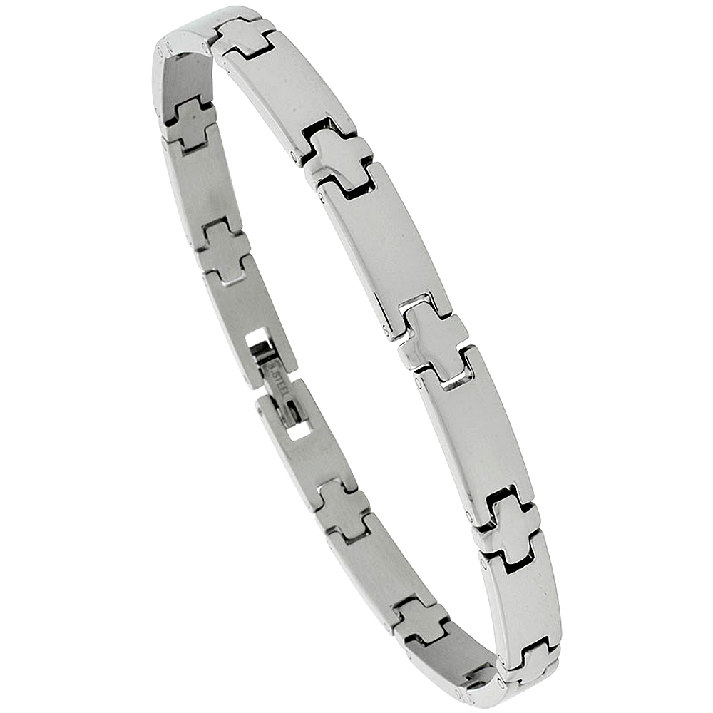 Stainless Steel Link Bracelet For Men, 8 inch