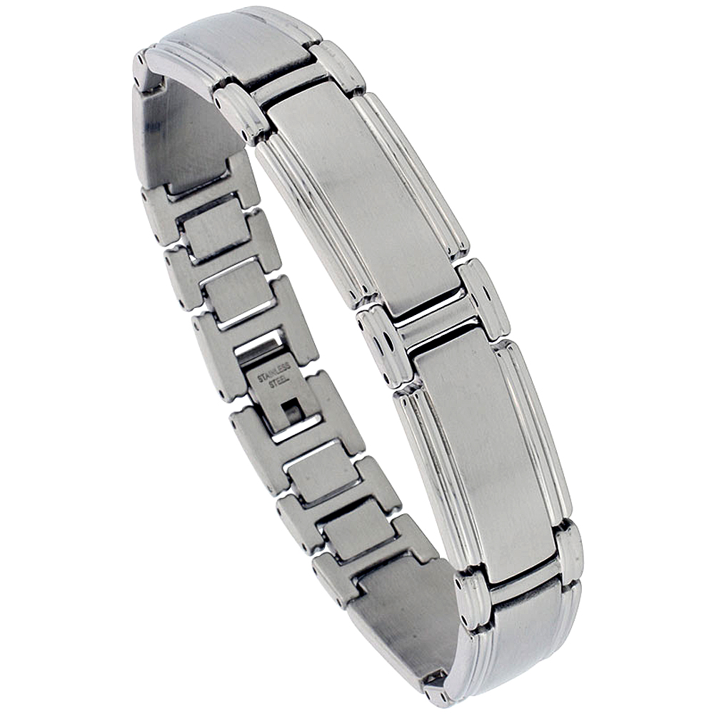 Stainless Steel Link Bracelet For Men, 8 inch