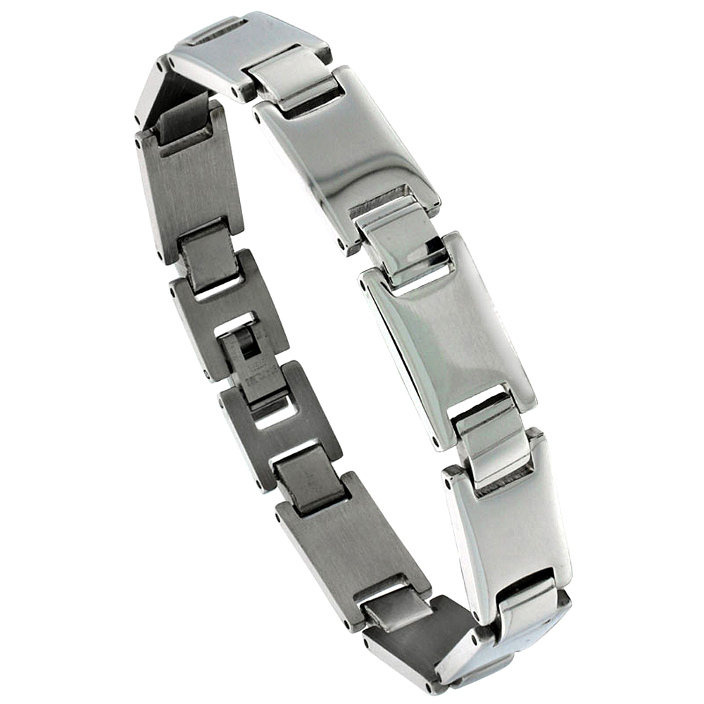 Stainless Steel Link Bracelet For Men, 8 inch