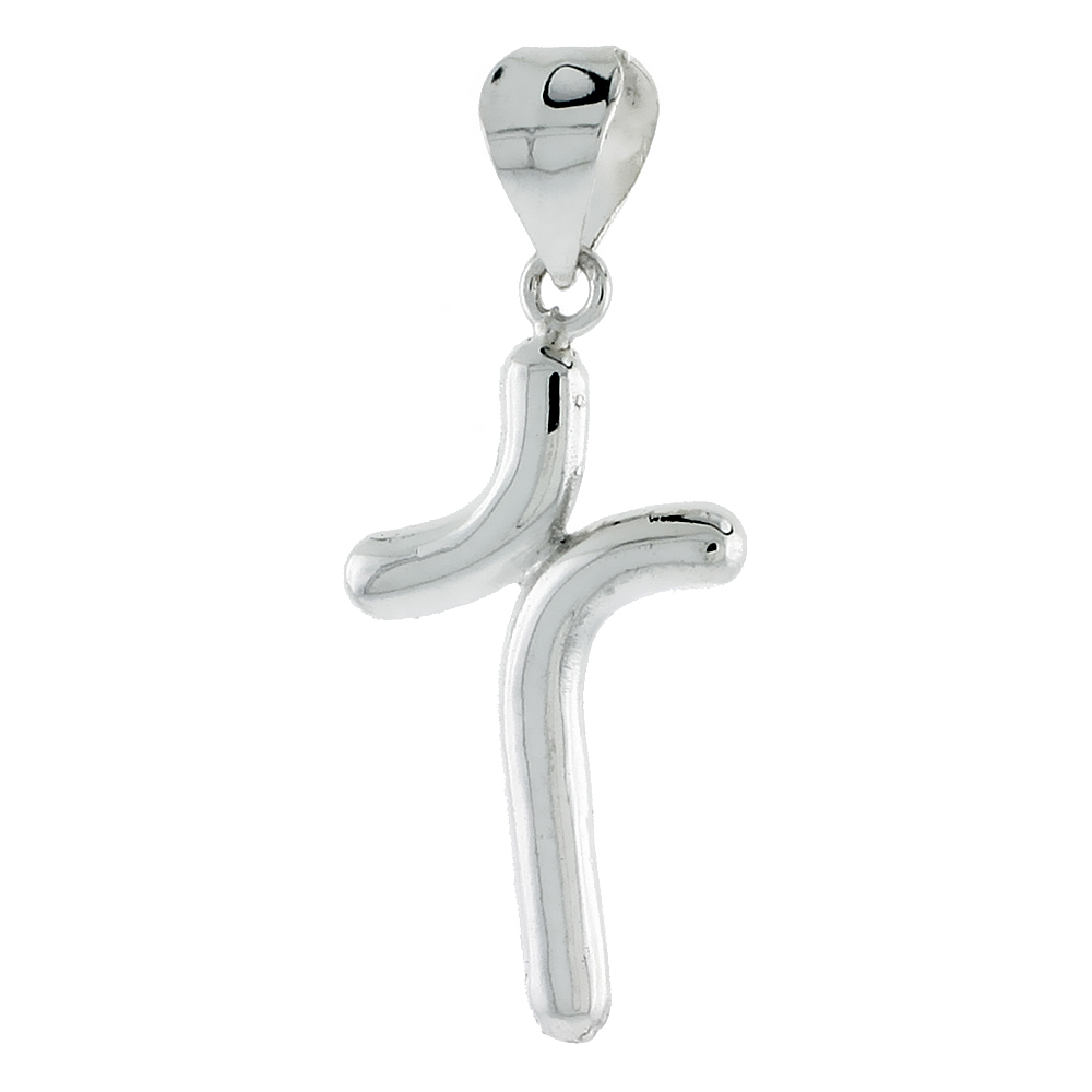 Sterling Silver Cross Pendant, 7/8 inch tall 
