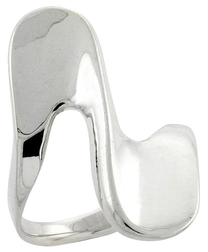Sterling Silver 1 inch Band Freeform Design