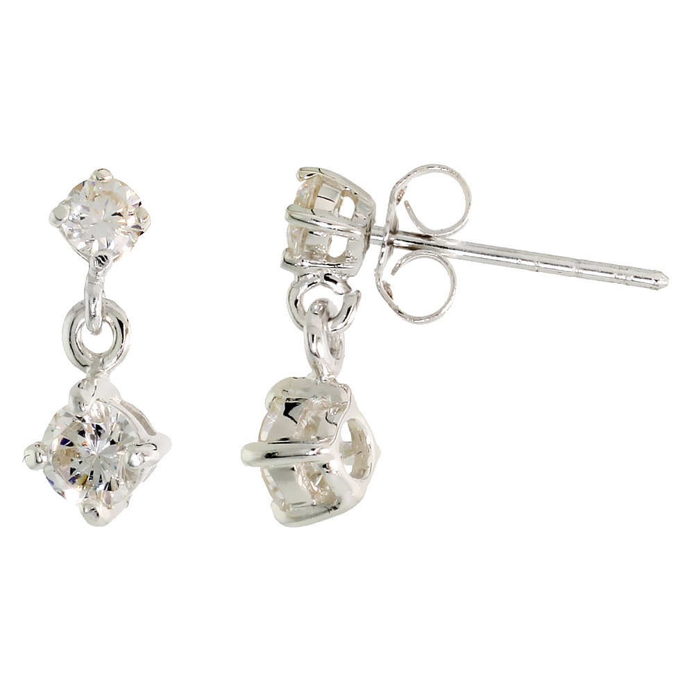 Sterling Silver / Cubic Zirconia Dangle Earrings