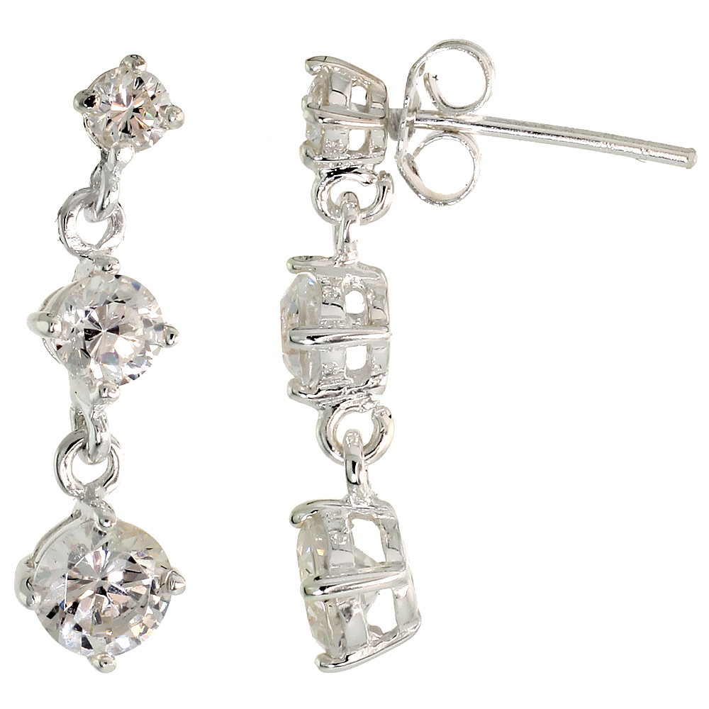 Sterling Silver / Cubic Zirconia Dangle Earrings