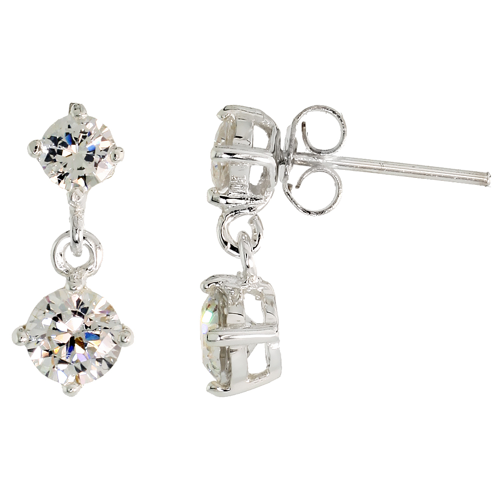 Sterling Silver / Cubic Zirconia Dangle Earrings