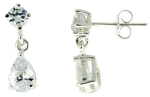 Sterling Silver / Cubic Zirconia Dangle Earrings
