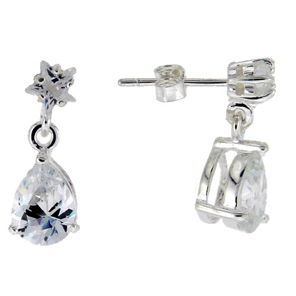 Sterling Silver / Cubic Zirconia Dangle Earrings