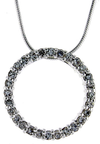 Sterling Silver Eternity Circle 22mm (7/8") with 2mm Cubic Zirconia 