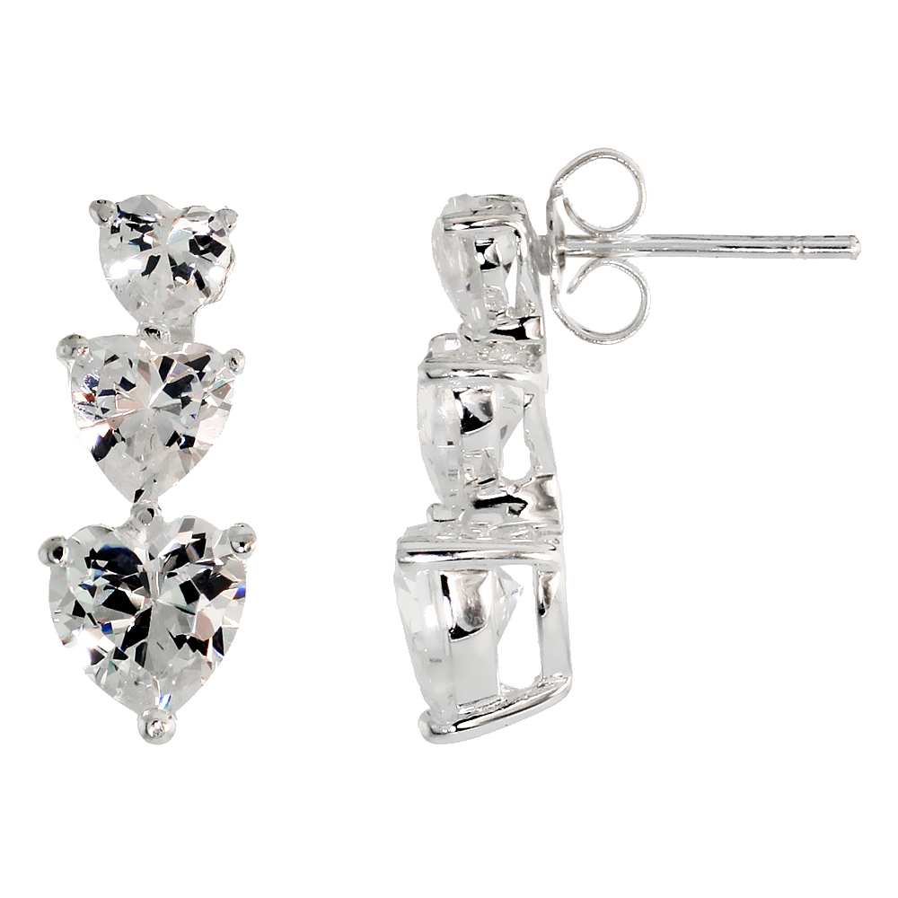 Sterling Silver / Cubic Zirconia Drop Earrings