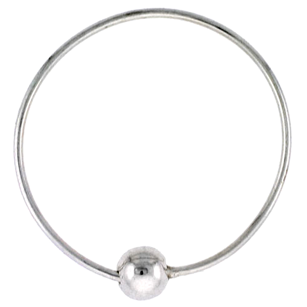 Sterling Silver Large Thin Belly Hoops, 1 1/16 inch wide