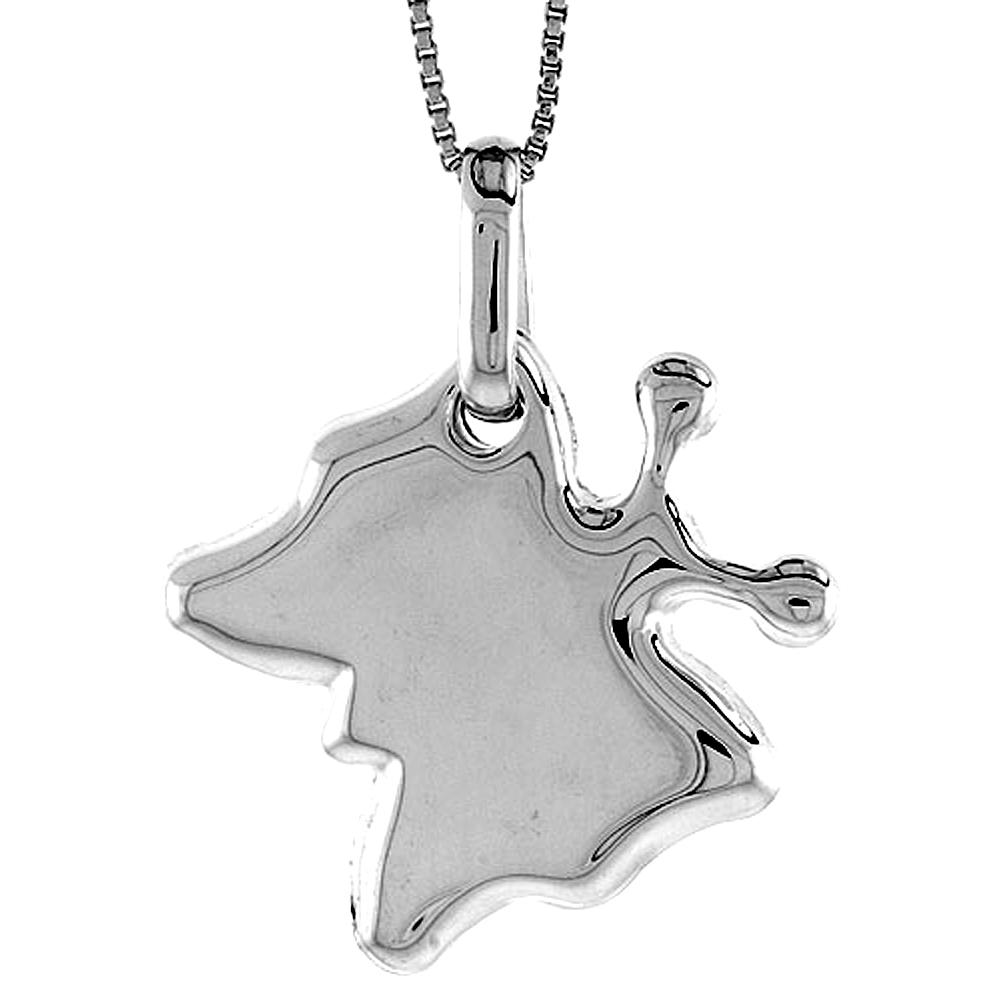 Sterling Silver Large Butterfly Pendant Hollow Italy 15/16 inch (24 mm) Tall