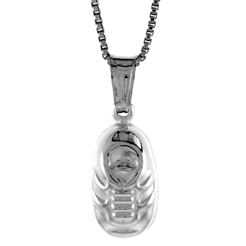 Sterling Silver Small Tennis Shoe Pendant Hollow Italy 9/16 inch (14 mm) Tall
