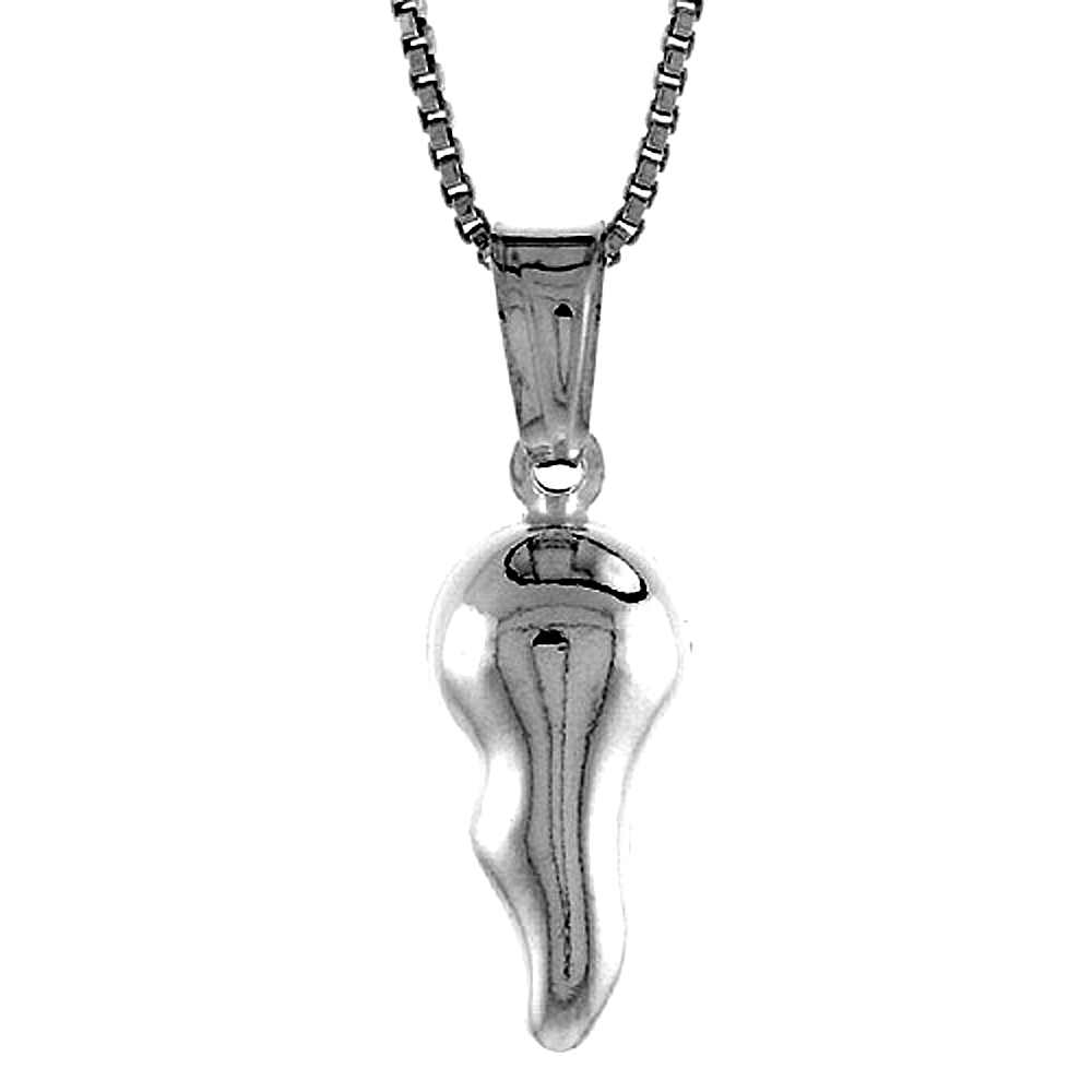 Sterling Silver Ice Cream Cone Pendant Hollow Italy 9/16 inch (15 mm) Tall