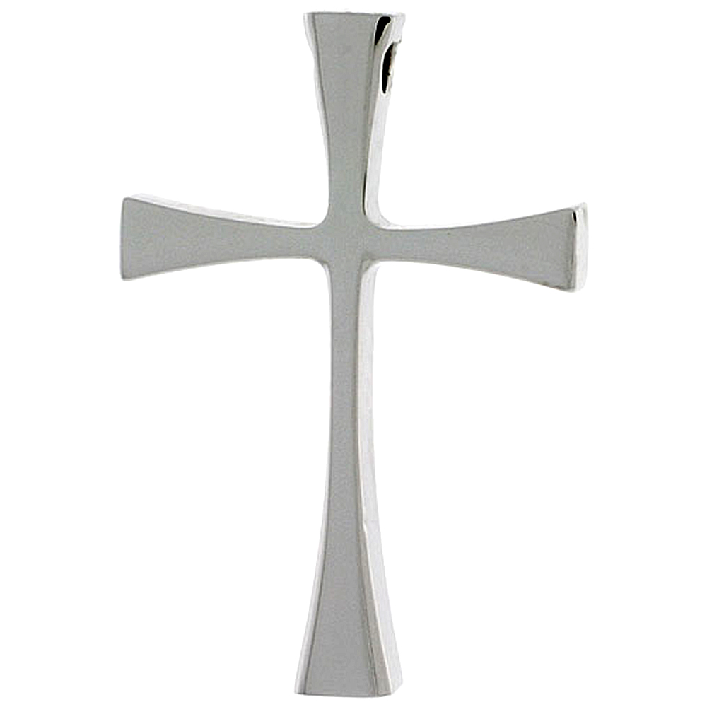 Stainless Steel Cross Necklace 1 5/8 in. tall, w/ 30 inch Chain