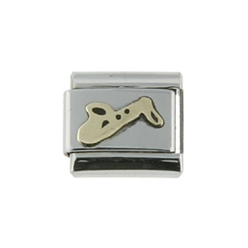 Stainless Steel 18k Gold Saxophone Charm for Italian Charm Bracelets Stainless Steel 18k Gold Saxophone Charm for Italian Charm Bracelets