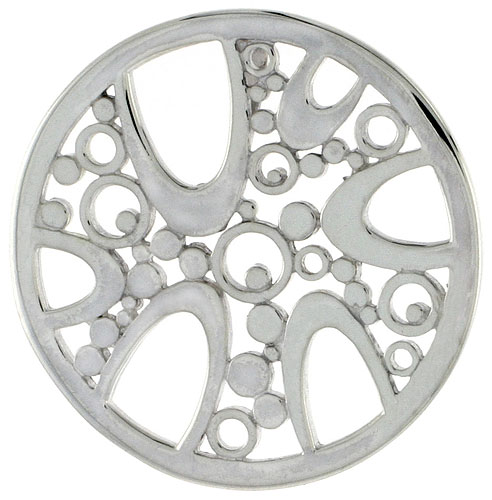 Sterling Silver Round Bubbles Pendant, 1 1/8 inch long 