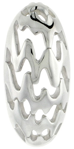 Sterling Silver Oval Pendant, 1 inch long 