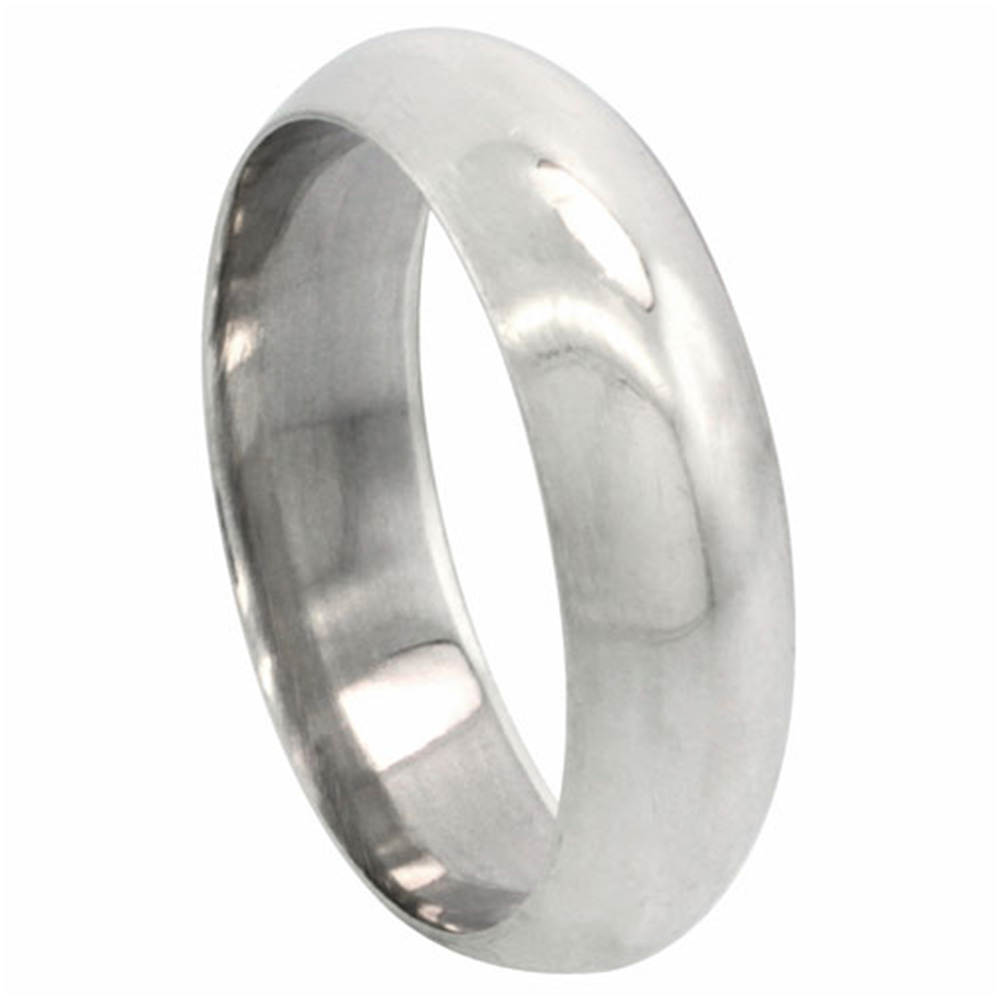 Sterling Silver 6 mm High Dome Wedding Band Thumb Ring
